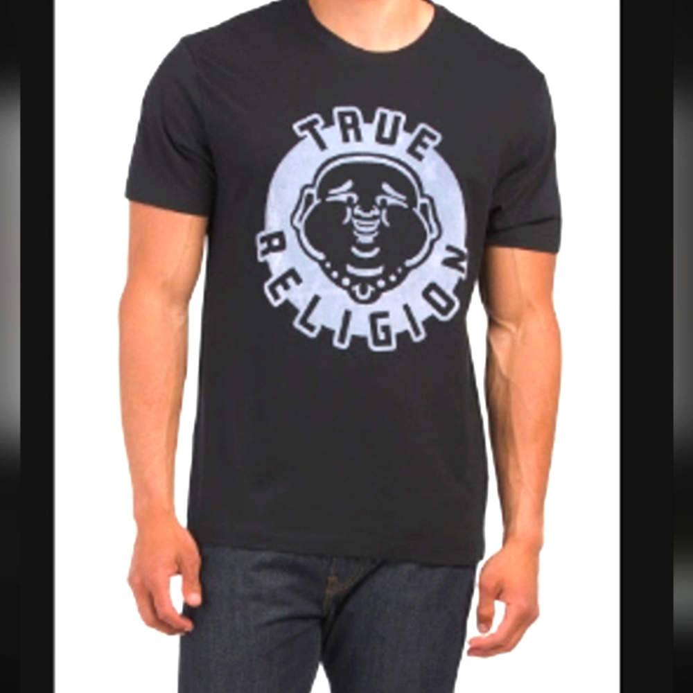 NWT True Religion  Face T shirt XL black /silver